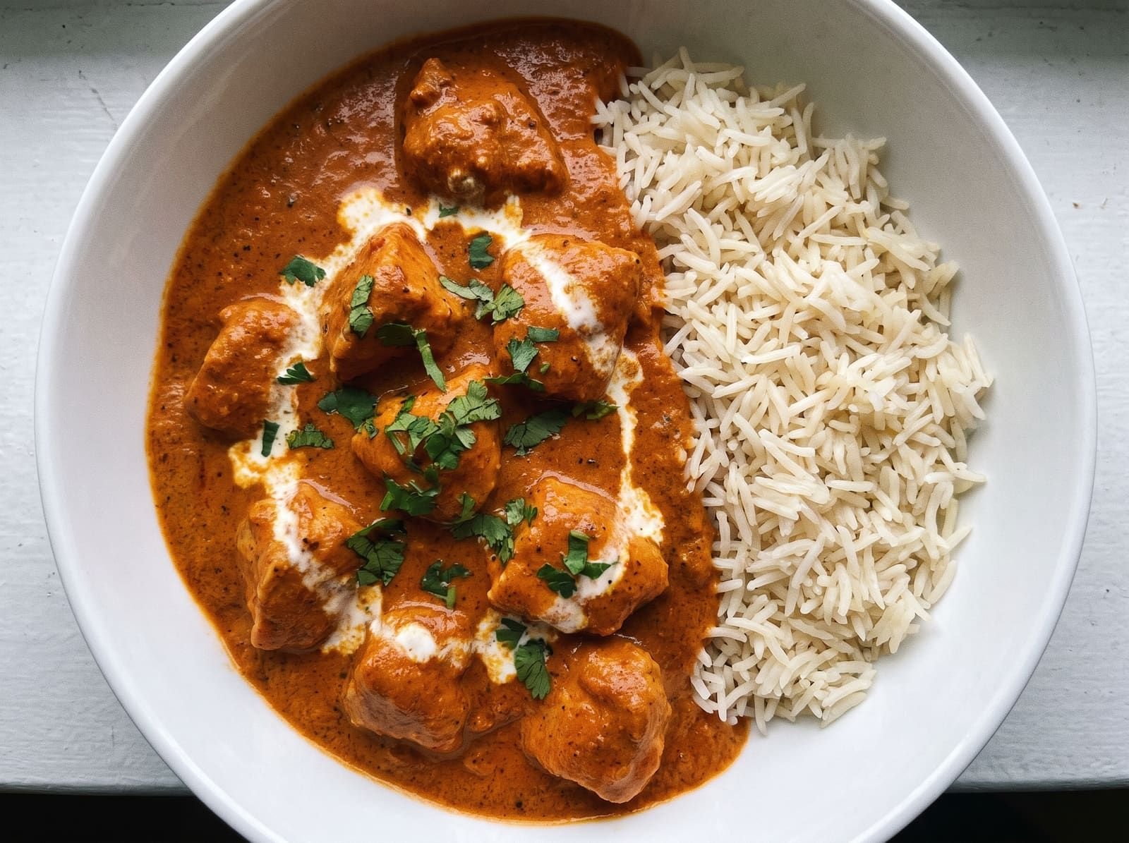 Butter Chicken, accompagné de riz parfumé