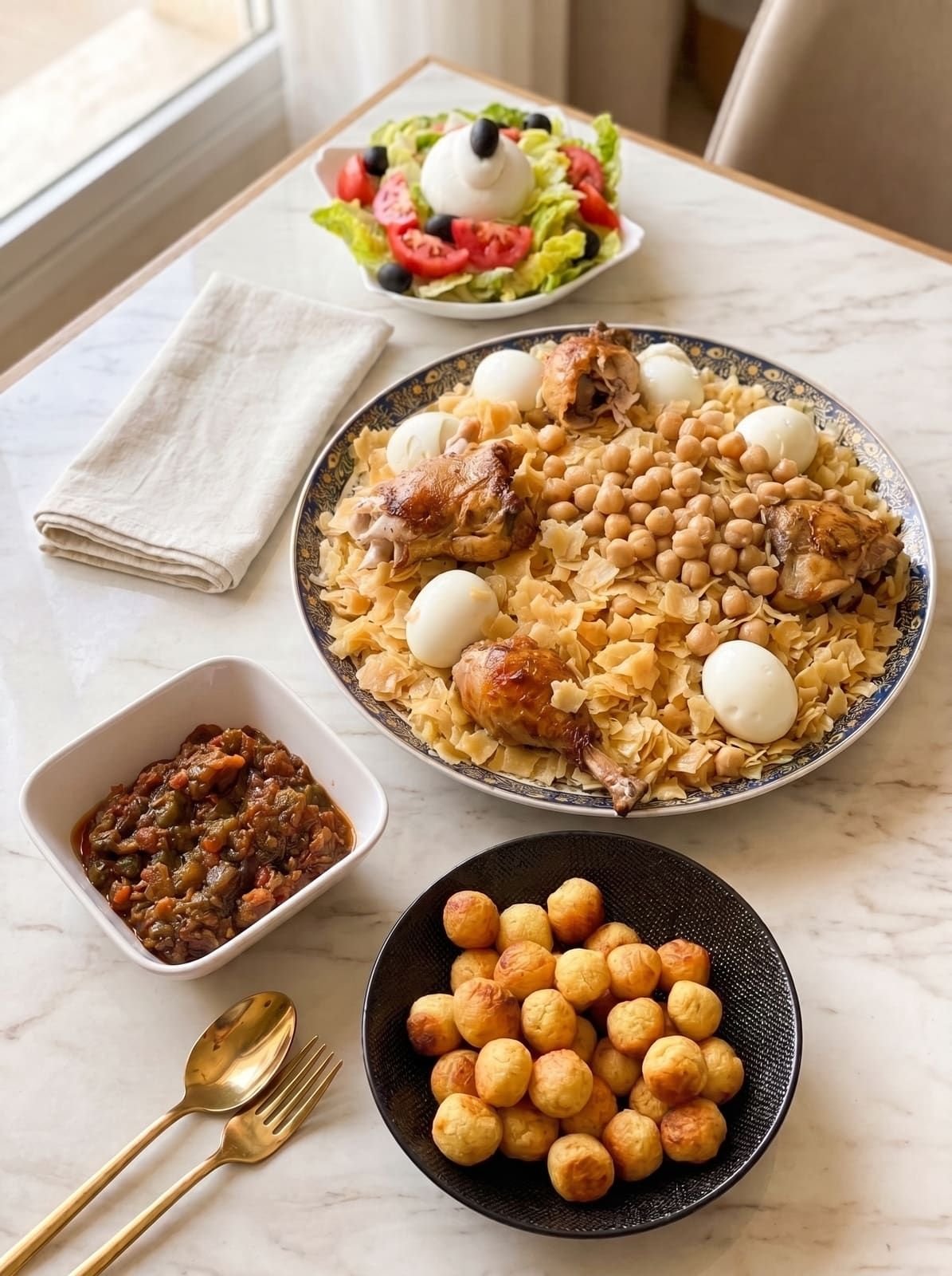 Rfissa, poulet et pois chiches